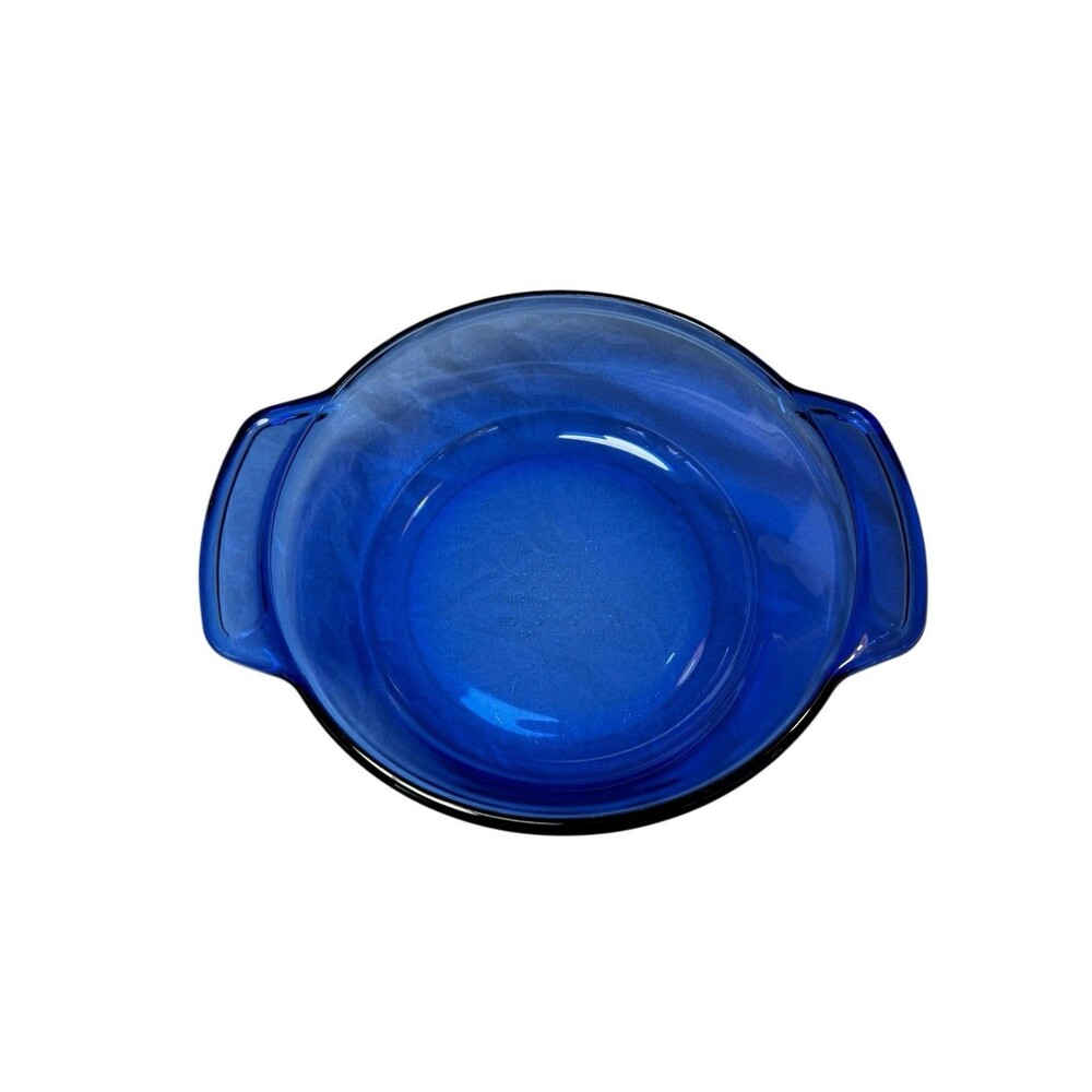Vintage Anchor Ovenware Round Cobalt Blue 1.5 Qt 8.25" Casserole Baking Dish